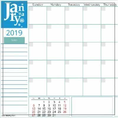 Free calendar pages for 2019