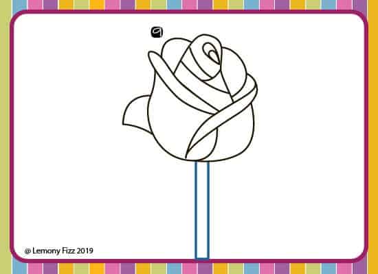 how to draw a rose with step by step directions. step 9