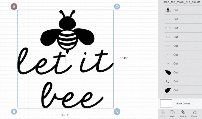 Download Let It Bee Tea Towel With Heat Transfer Vinyl