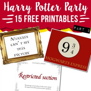 Harry Potter craft printables for signs and parties.