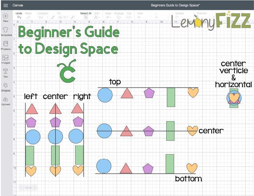 Align and distribute tool for Cricut Design Space.