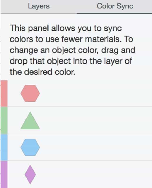 Color sync tool panel.