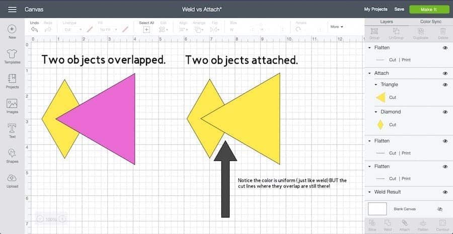 How the Cricut Attach tool works in Cricut Design Space.