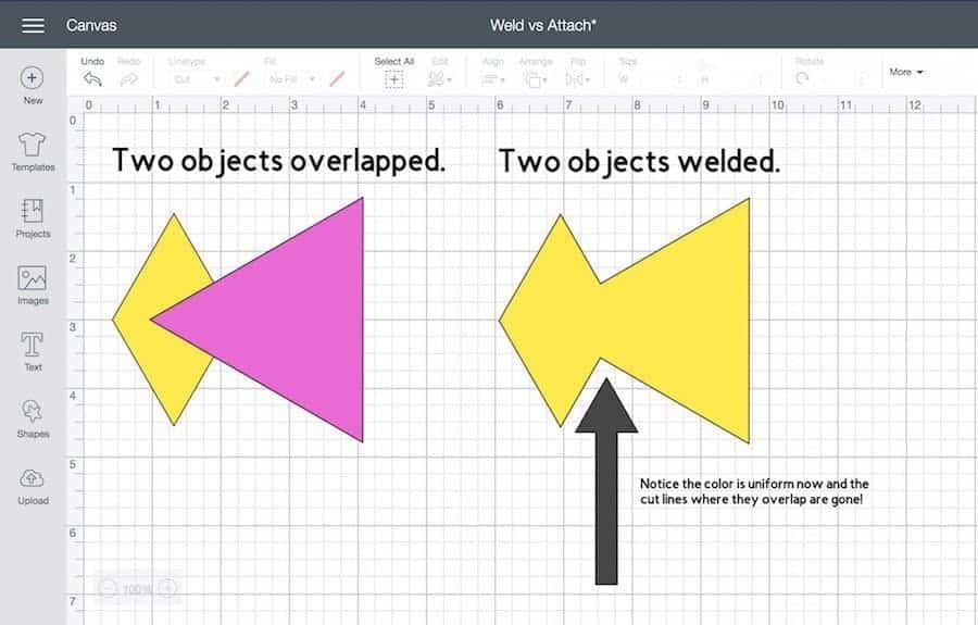 How the Cricut Weld tool works in Cricut Design Space.