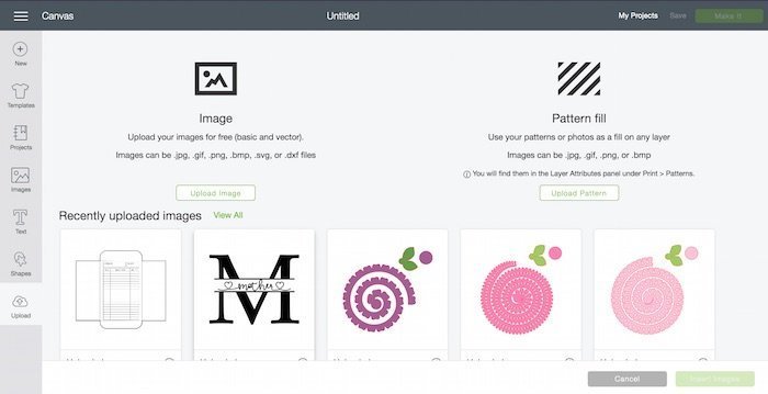 Upload a JPG image to print and cut Cricut projects.