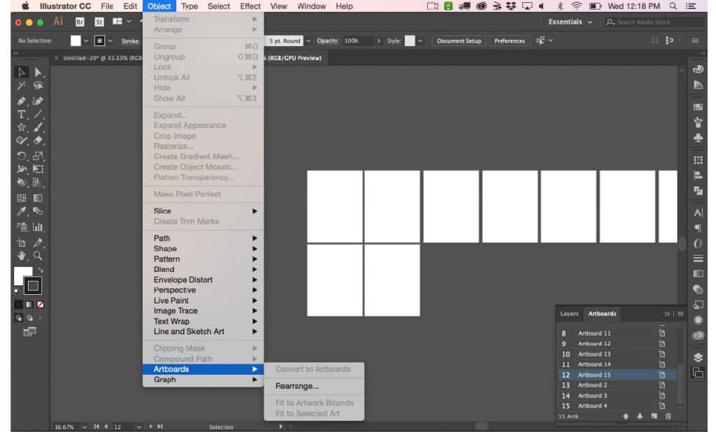 resize artboard illustrator