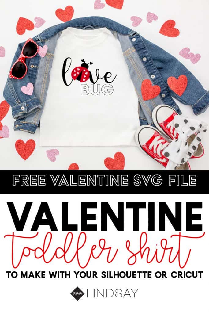 A great Valentine free SVG file for your little ladybug.