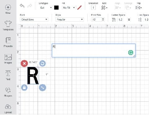 Type your first letter for a circle monogram in Design Space.