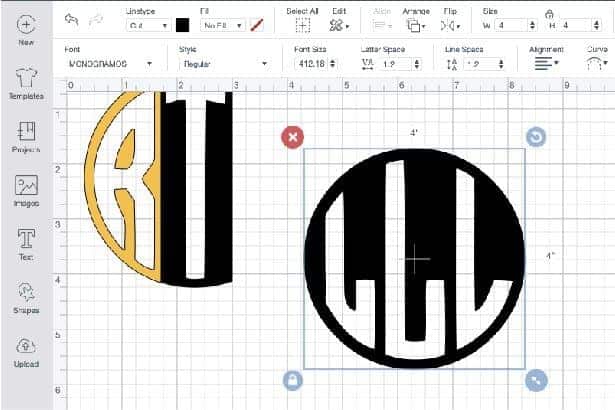 Add the third letter for your circle monogram.