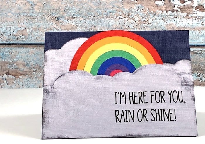 rainbow card with cardstock cricut paper craft