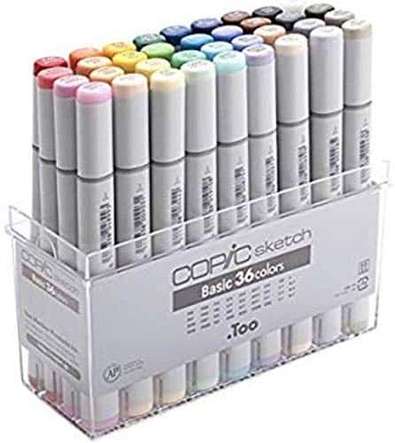 Copic markers for coloring digital stamps.