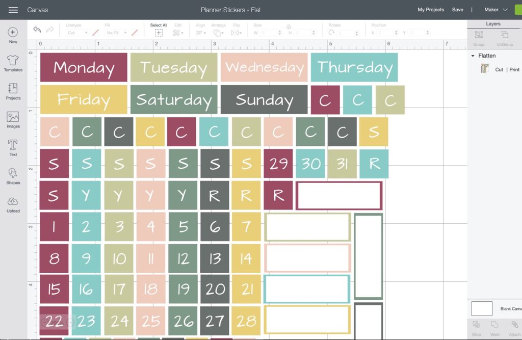 design space stickers for your planner pages