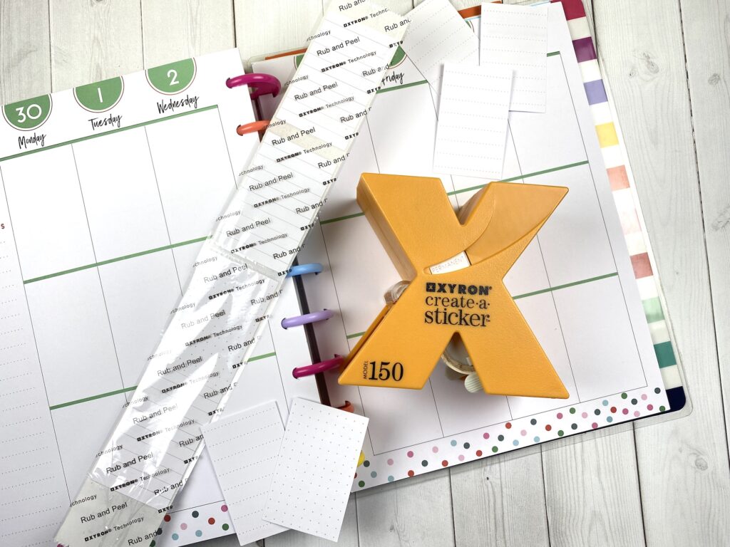 xyron sticker maker and planner pages