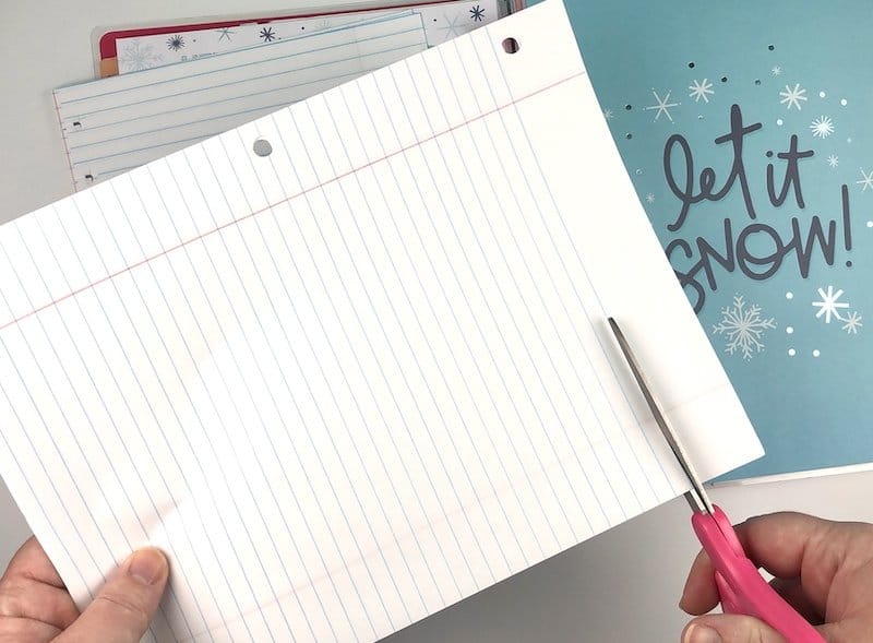 notebook paper cut for happy planner