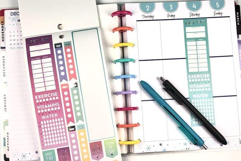 Use planner stickers to change the format of your happy planner pages.