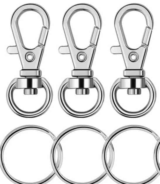 100PCS Swivel Snap Hooks with Key Rings, Premium Metal Swivel Lobster Claw  Clasps Assorted Sizes (Large, Medium, Small) for Keychain Clip Lanyard,  Jewelry Making, Crafts, Dark Grey : : Tools & Home