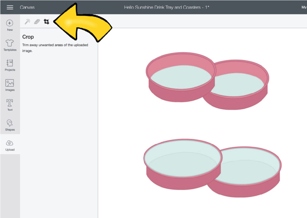 Use the crop tool when uploading images to Cricut Design Space.