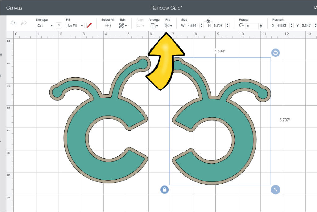 Flip an image to get a mirror design before you send it to the cut mat.