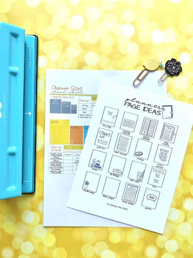 Planner Printables: Mini Kit – Lemony Fizz