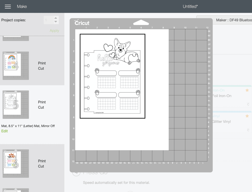 print and cut images using your Cricut machine