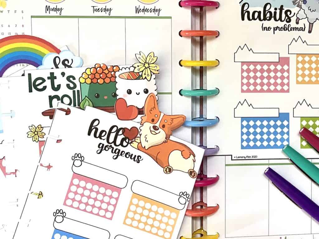 Pine Book Washi Paper 1 Months Habit Tracker, Goal Tracker Stickers