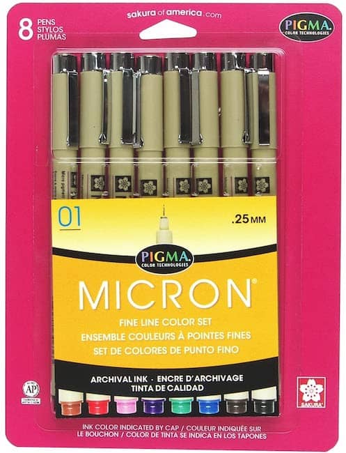 micron fine line pens color