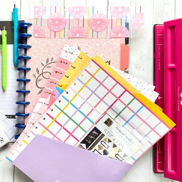 resize planner pages for happy planners and personal planners
