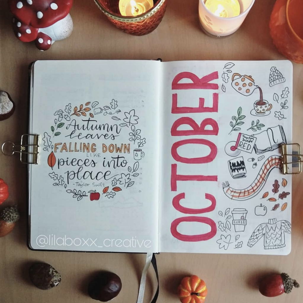 October bullet journal quote