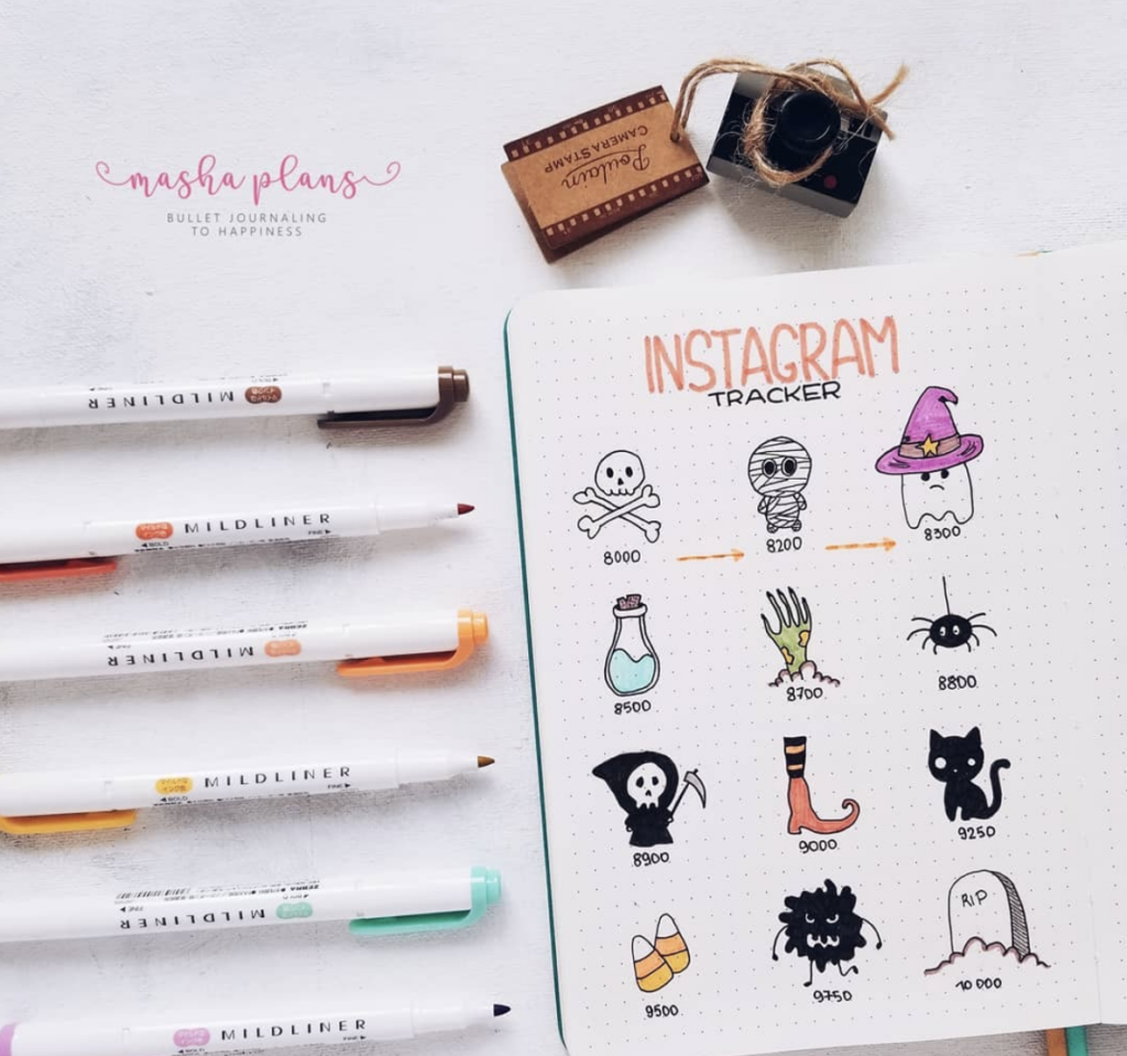 halloween characters for bullet journals