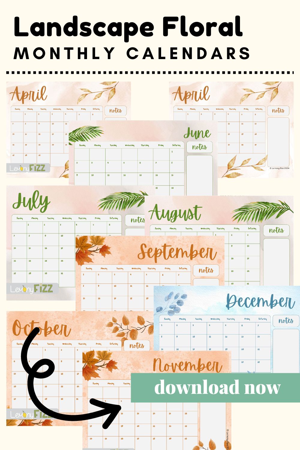 Landscape Floral Calendar