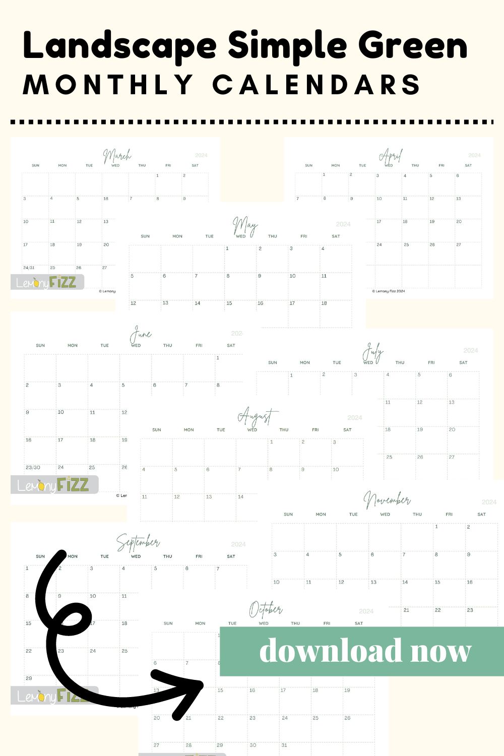 Landscape Simple Calendar