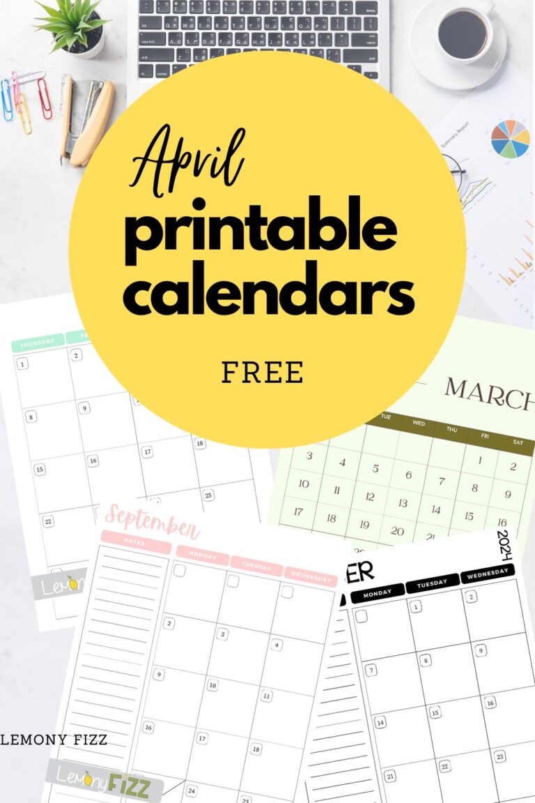 15 Printable April Calendars: Organize Your Spring Schedule