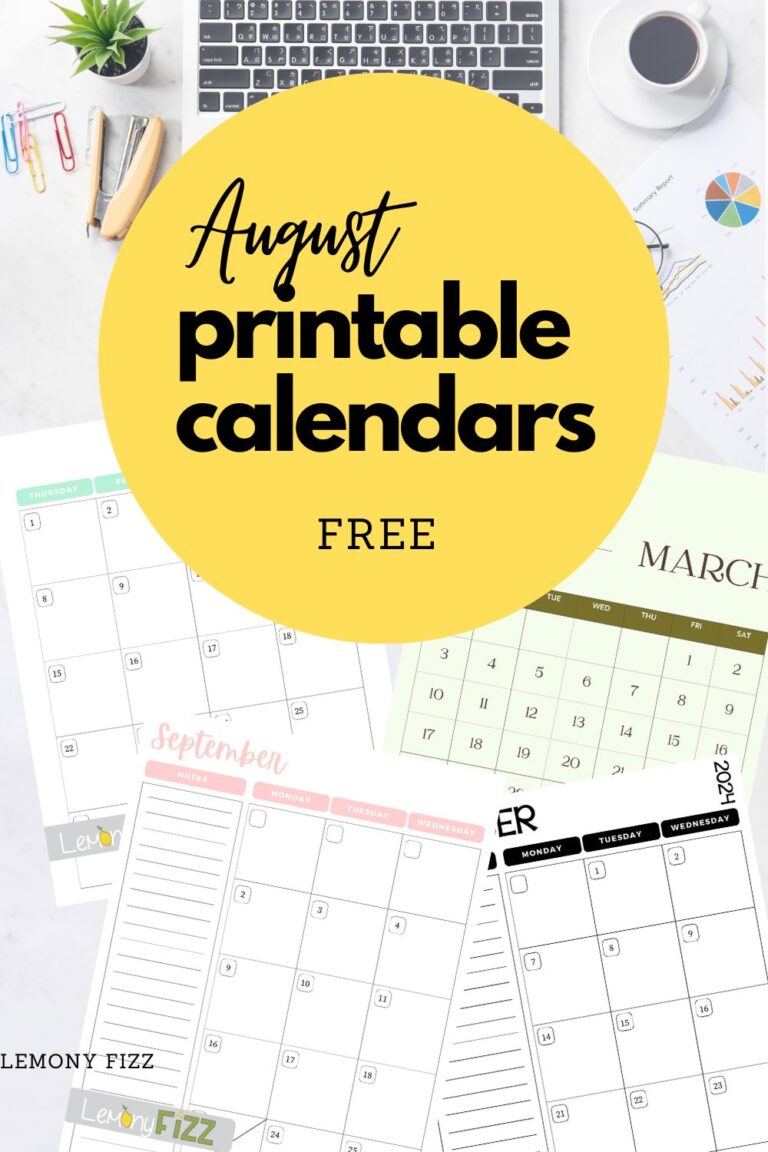 Printable August Calendar: Get Organized with Free Templates!