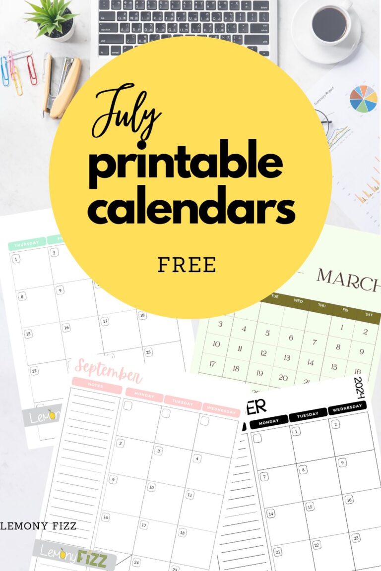 Printable July Calendar: Your Guide to Organized Summer Plans