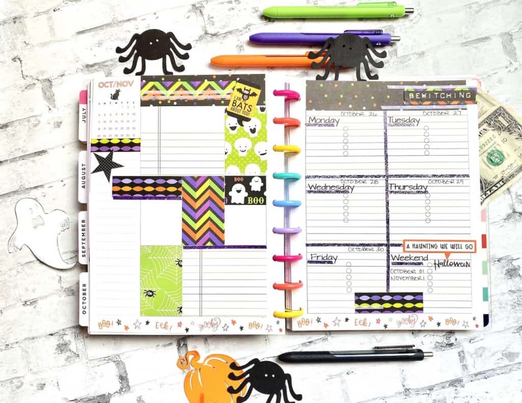 halloween bullet journal doodles and planner layout