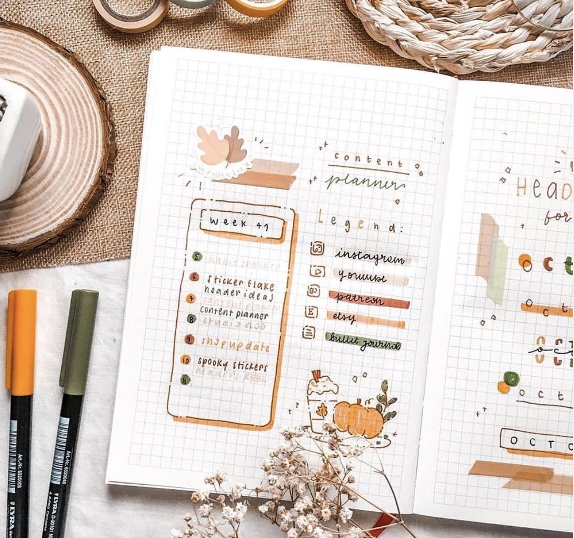 Fall Bullet Journal Layouts that are Better Than the Great Pumpkin