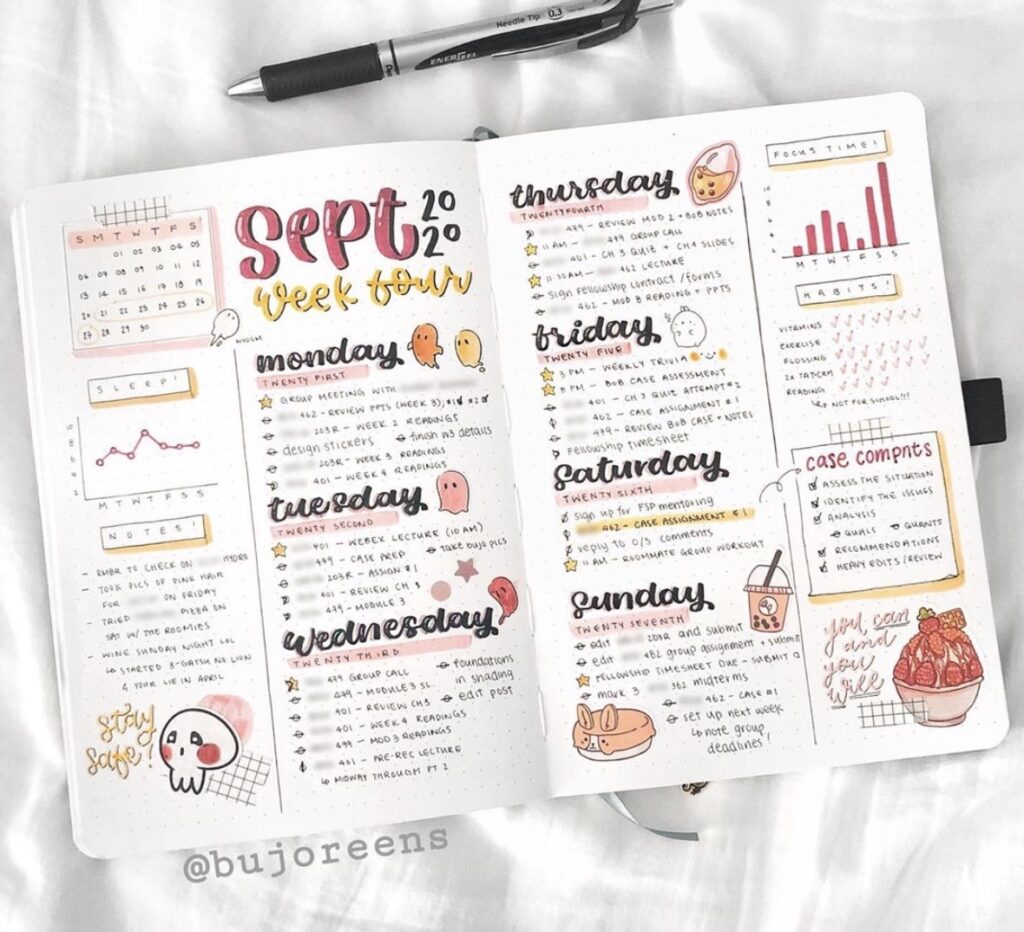 Fall Themed Bullet Journal Planner Layout – Heffy Doodle