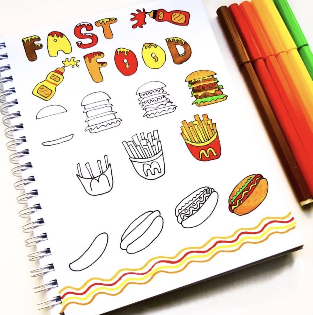 15 Easy to Draw Food Doodles for Plans and Journals