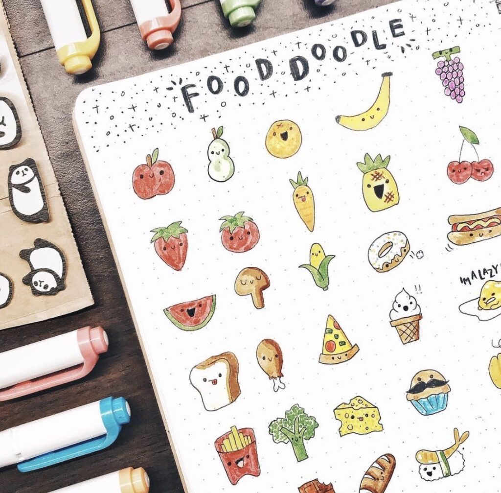 15 Easy to Draw Food Doodles for Plans and Journals