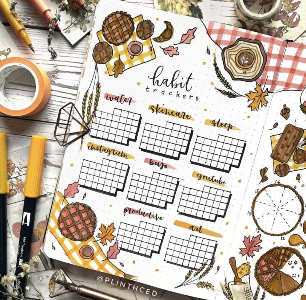 Fall Themed Bullet Journal Planner Layout – Heffy Doodle