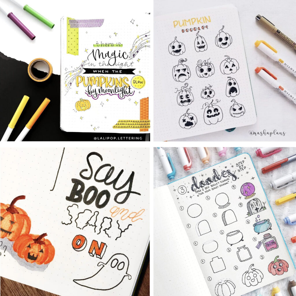 halloween bullet journal doodle ideas