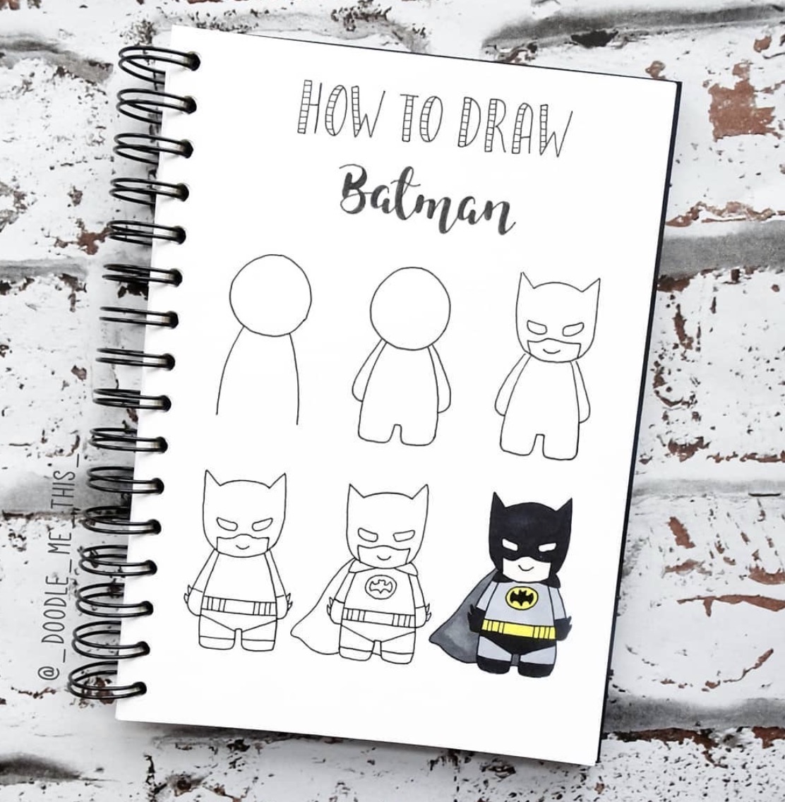 how to draw batman doodlemethis