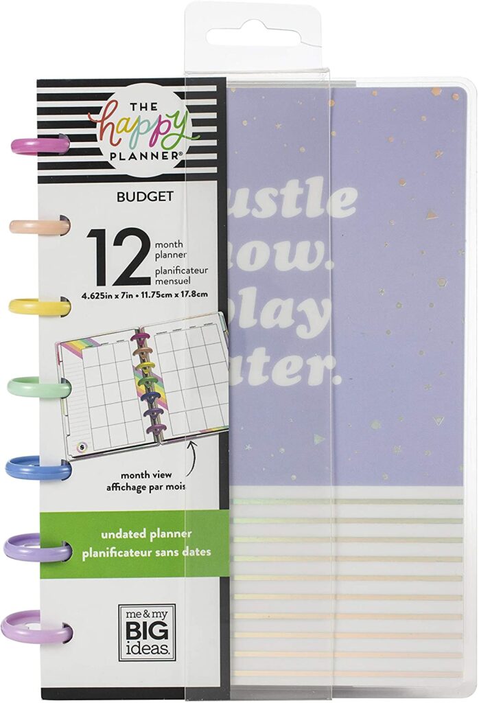 hustle now play later happy planner budget