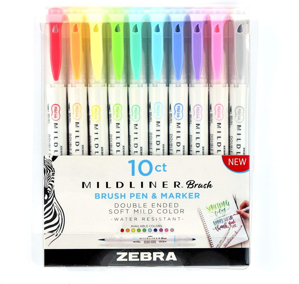 Zebra 32 Piece Creativity Kit Box Organizer Mildliner Brush Pen Clickart  Markers