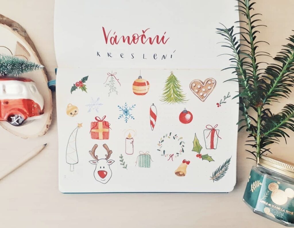 sweet holiday doodles for your planner or journal