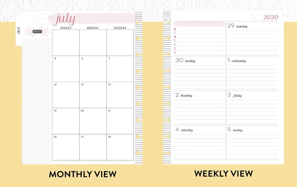 happy planner dashboard pages and layout