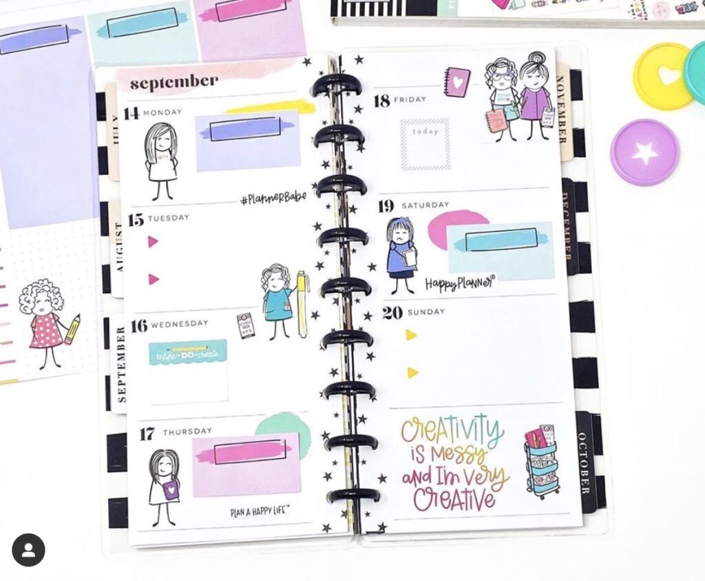 tall skinny planner layout