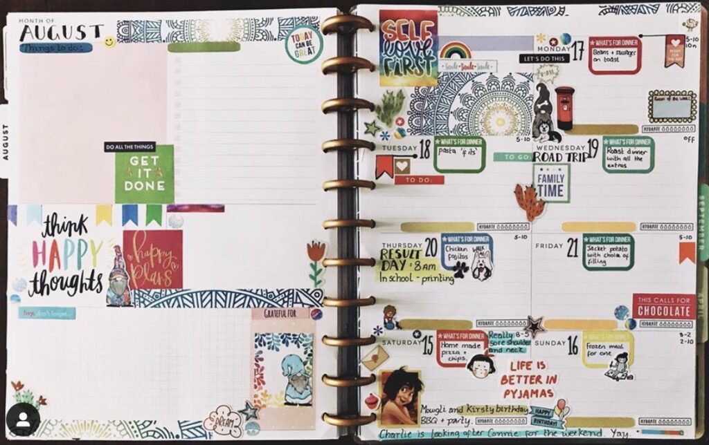 Planning Pidge planner dashboard with stickers