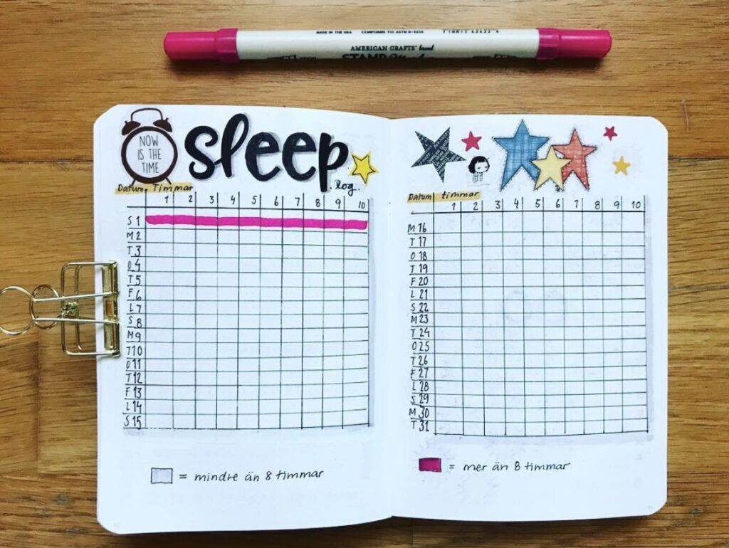 sleep tracker bullet journal
