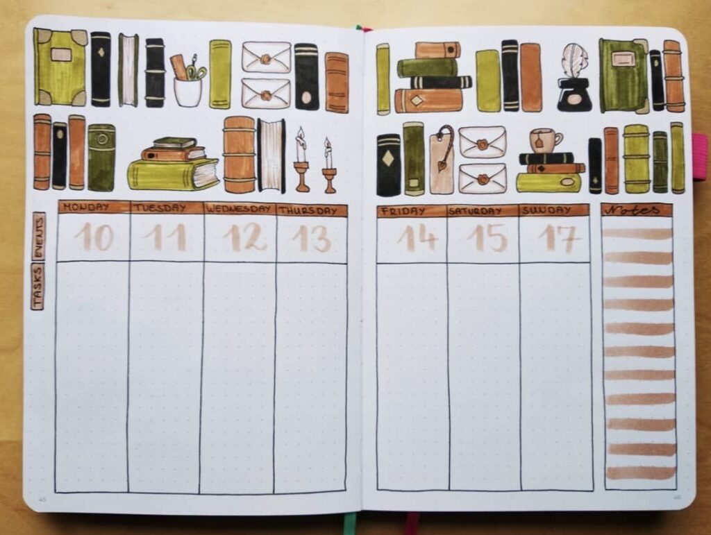 weekly-spread-with-book-doodles-lepetitchat96